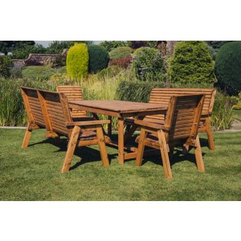 Valley 8 Seat Set 2XC 2X3B - Timber - L220 x W330 x H95 cm - Garden Furniture - Minimal Assembly Required