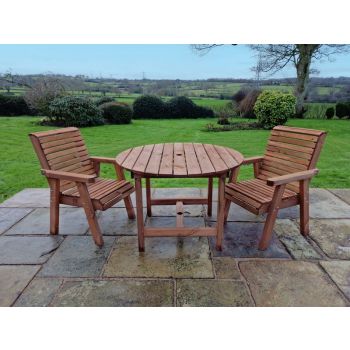 Valley 2 Seat Round Set 2XC - Timber - L113 x W220 x H95 cm - Garden Furniture - Minimal Assembly Required