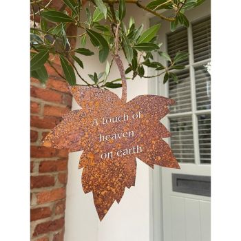 Falling Leaves A Touch of Heaven Garden Wall Art - W20.3 x H25.4 cm - Bare Metal/Ready to Rust