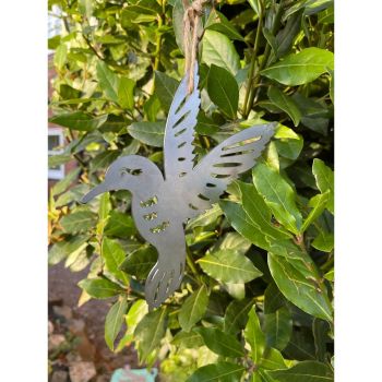 Hanging Hummingbird Garden Art (Pack of 3) - Bare Metal/Ready to Rust - W22 x H15 cm