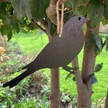 Hanging Blackbird Garden Art (Pack of 3) - W20 x H15 cm - Black