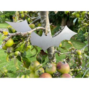 Hanging Bat Garden Art (Pack of 3) - Bare Metal/Ready to Rust - W20 x H8 cm