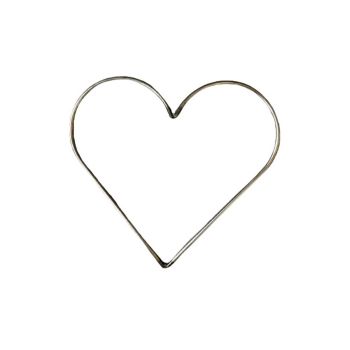 Wire Heart 30 cm Garden Wall Art - L30 x H30 cm - Bare Metal/Ready to Rust