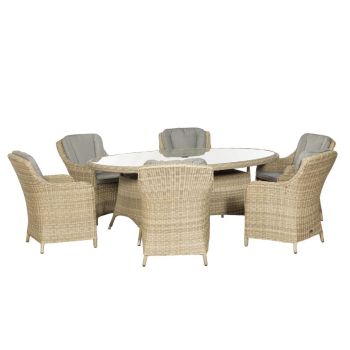 Wentworth 6 Seater Ellipse Imperial Dining Set - H200 x W145 x L76 cm