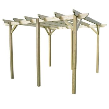 Garden Pergola 6 Posts - Wood - L180 x W420 x H270 cm - Light Green