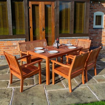 Willington Four Seater Square Eucalyptus Hardwood Furniture Set