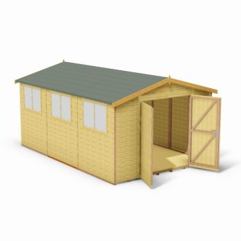 10 x 15 Feet Workspace DD Tongue and Groove Garden Shed Workshop