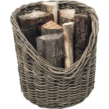 Log Basket Round - Wicker - L42 x W42 x H42 cm - Brown