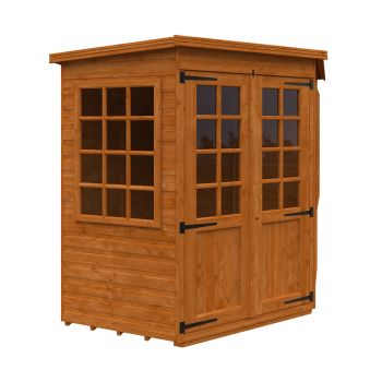 6 x 6 Feet Pentagon Cornerhouse 12mm Shed - Solid Wood/Softwood/Pine - L175 x W175 x H209 cm - Burnt Orange