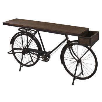 Wow Retro Bicycle Table - Mango Wood - L40 x W198 x H102 cm