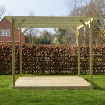 Pergola and Decking Kit - L240 x W240 x H270 cm - Light Green