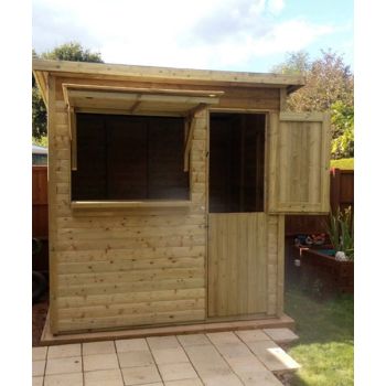 2.4m x 1.8m Pent Bar - Timber - L210 x W270 x H220 cm - Minimal Assembly Required