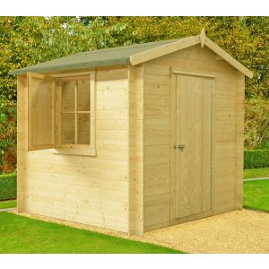 Camelot Log Cabin Home Office Garden Room Approx 7 x 7 Feet